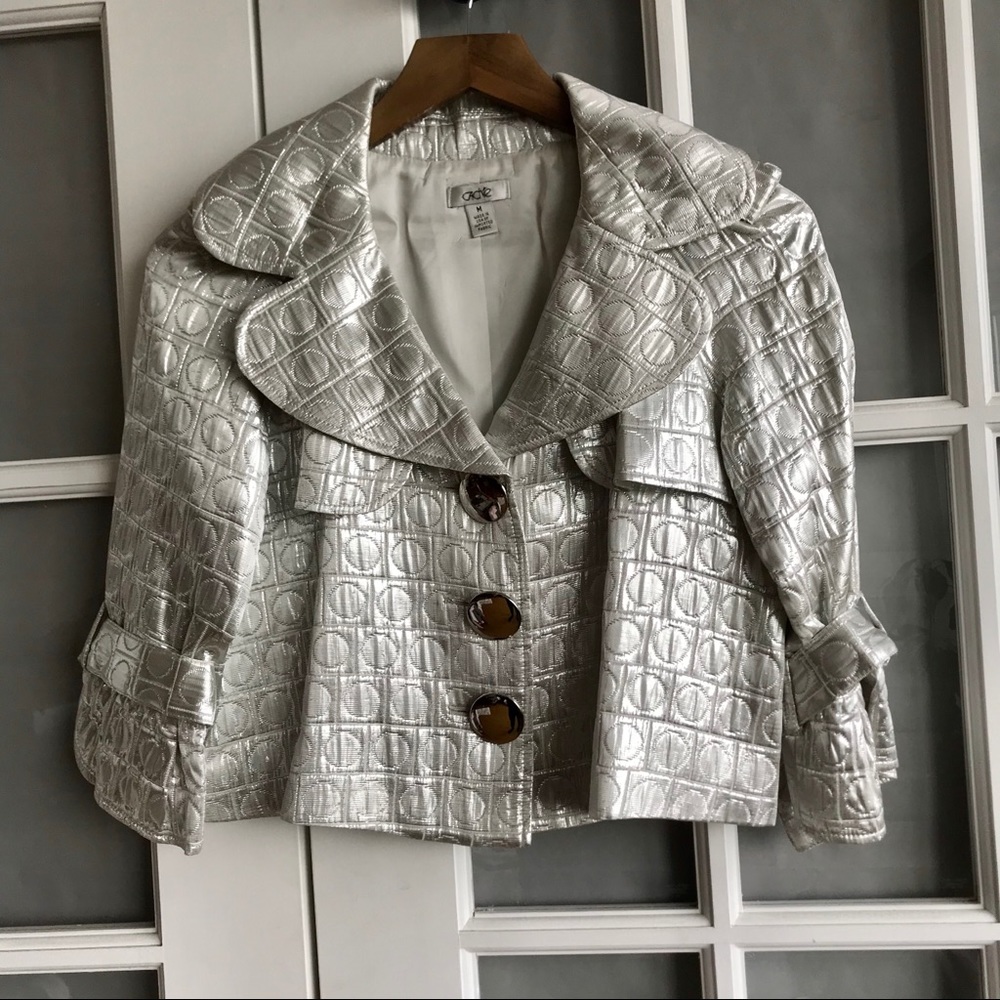 Cache Silver Three Button Jacket Blazer - Picture 2 of 5